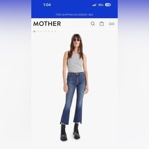Mother The Insider Crop Step Fray jeans in Girl Crush, size 26